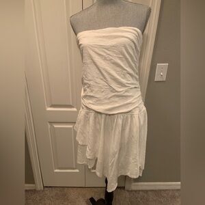 FP beach ladies white strapless dress swim suit cover up